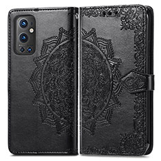 Coque Portefeuille Motif Fantaisie Livre Cuir Etui Clapet pour OnePlus 9 Pro 5G Noir