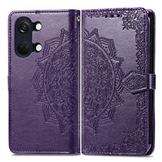 Coque Portefeuille Motif Fantaisie Livre Cuir Etui Clapet pour OnePlus Ace 2V 5G Violet