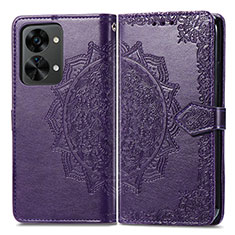 Coque Portefeuille Motif Fantaisie Livre Cuir Etui Clapet pour OnePlus Nord 2T 5G Violet