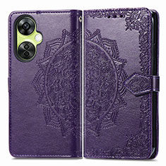 Coque Portefeuille Motif Fantaisie Livre Cuir Etui Clapet pour OnePlus Nord CE 3 5G Violet