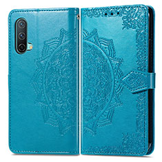 Coque Portefeuille Motif Fantaisie Livre Cuir Etui Clapet pour OnePlus Nord CE 5G Bleu