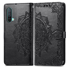 Coque Portefeuille Motif Fantaisie Livre Cuir Etui Clapet pour OnePlus Nord CE 5G Noir