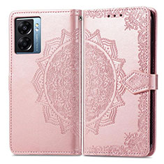 Coque Portefeuille Motif Fantaisie Livre Cuir Etui Clapet pour OnePlus Nord N300 5G Or Rose