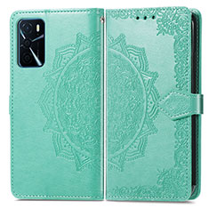 Coque Portefeuille Motif Fantaisie Livre Cuir Etui Clapet pour Oppo A16 Vert