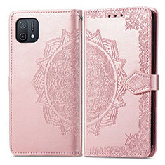 Coque Portefeuille Motif Fantaisie Livre Cuir Etui Clapet pour Oppo A16e Or Rose