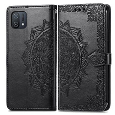 Coque Portefeuille Motif Fantaisie Livre Cuir Etui Clapet pour Oppo A16K Noir