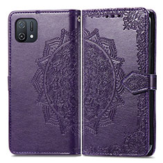 Coque Portefeuille Motif Fantaisie Livre Cuir Etui Clapet pour Oppo A16K Violet