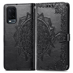 Coque Portefeuille Motif Fantaisie Livre Cuir Etui Clapet pour Oppo A54 4G Noir