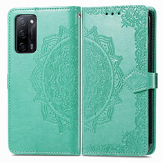 Coque Portefeuille Motif Fantaisie Livre Cuir Etui Clapet pour Oppo A55 5G Vert