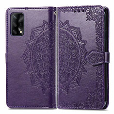 Coque Portefeuille Motif Fantaisie Livre Cuir Etui Clapet pour Oppo A74 4G Violet