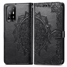 Coque Portefeuille Motif Fantaisie Livre Cuir Etui Clapet pour Oppo A94 5G Noir