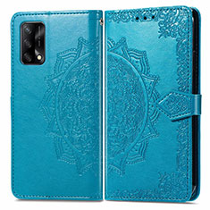 Coque Portefeuille Motif Fantaisie Livre Cuir Etui Clapet pour Oppo A95 4G Bleu