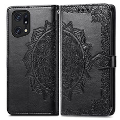 Coque Portefeuille Motif Fantaisie Livre Cuir Etui Clapet pour Oppo Find X5 5G Noir