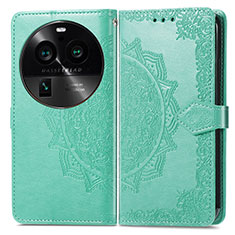 Coque Portefeuille Motif Fantaisie Livre Cuir Etui Clapet pour Oppo Find X6 5G Vert