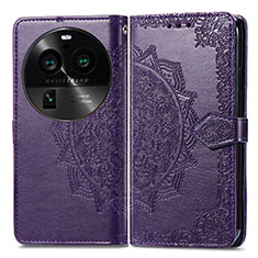 Coque Portefeuille Motif Fantaisie Livre Cuir Etui Clapet pour Oppo Find X6 5G Violet