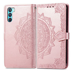 Coque Portefeuille Motif Fantaisie Livre Cuir Etui Clapet pour Oppo K9 Pro 5G Or Rose