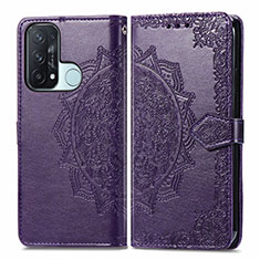 Coque Portefeuille Motif Fantaisie Livre Cuir Etui Clapet pour Oppo Reno5 A Violet