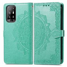 Coque Portefeuille Motif Fantaisie Livre Cuir Etui Clapet pour Oppo Reno5 Z 5G Vert