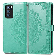 Coque Portefeuille Motif Fantaisie Livre Cuir Etui Clapet pour Oppo Reno6 Pro 5G India Vert