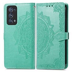 Coque Portefeuille Motif Fantaisie Livre Cuir Etui Clapet pour Oppo Reno6 Pro 5G Vert