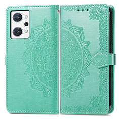 Coque Portefeuille Motif Fantaisie Livre Cuir Etui Clapet pour Oppo Reno7 A Vert