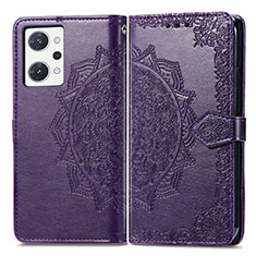 Coque Portefeuille Motif Fantaisie Livre Cuir Etui Clapet pour Oppo Reno7 A Violet