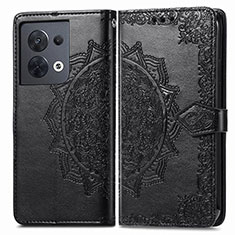 Coque Portefeuille Motif Fantaisie Livre Cuir Etui Clapet pour Oppo Reno8 5G Noir