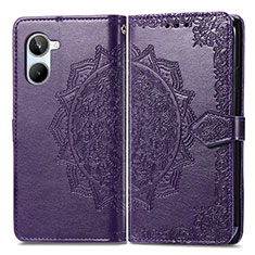 Coque Portefeuille Motif Fantaisie Livre Cuir Etui Clapet pour Realme 10 Pro 5G Violet