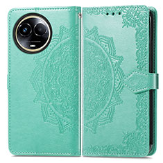 Coque Portefeuille Motif Fantaisie Livre Cuir Etui Clapet pour Realme 11 5G Vert