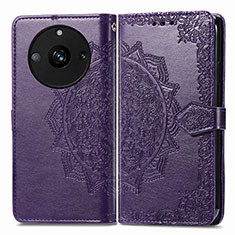 Coque Portefeuille Motif Fantaisie Livre Cuir Etui Clapet pour Realme 11 Pro 5G Violet