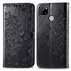 Coque Portefeuille Motif Fantaisie Livre Cuir Etui Clapet pour Realme 7i RMX2193 Noir