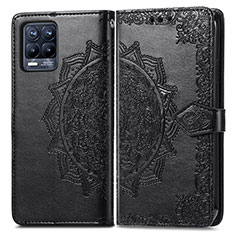 Coque Portefeuille Motif Fantaisie Livre Cuir Etui Clapet pour Realme 8 4G Noir