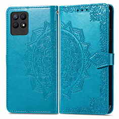 Coque Portefeuille Motif Fantaisie Livre Cuir Etui Clapet pour Realme 8i Bleu