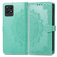 Coque Portefeuille Motif Fantaisie Livre Cuir Etui Clapet pour Realme 8i Vert