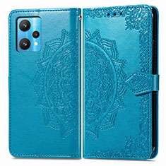 Coque Portefeuille Motif Fantaisie Livre Cuir Etui Clapet pour Realme 9 4G Bleu