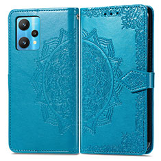 Coque Portefeuille Motif Fantaisie Livre Cuir Etui Clapet pour Realme 9 5G Bleu