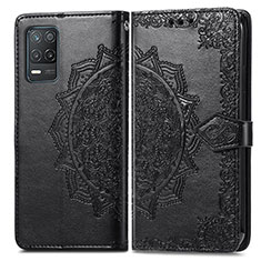 Coque Portefeuille Motif Fantaisie Livre Cuir Etui Clapet pour Realme 9 5G India Noir