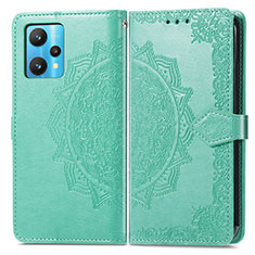 Coque Portefeuille Motif Fantaisie Livre Cuir Etui Clapet pour Realme 9 5G Vert