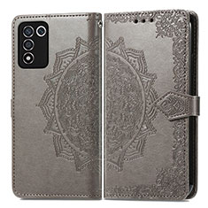 Coque Portefeuille Motif Fantaisie Livre Cuir Etui Clapet pour Realme 9 SE 5G Gris