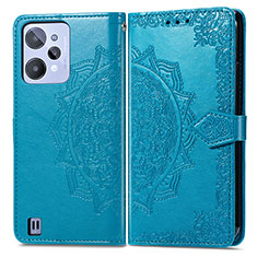 Coque Portefeuille Motif Fantaisie Livre Cuir Etui Clapet pour Realme C31 Bleu