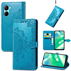 Coque Portefeuille Motif Fantaisie Livre Cuir Etui Clapet pour Realme C33 (2023) Bleu