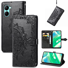 Coque Portefeuille Motif Fantaisie Livre Cuir Etui Clapet pour Realme C33 (2023) Noir