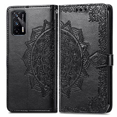 Coque Portefeuille Motif Fantaisie Livre Cuir Etui Clapet pour Realme GT 5G Noir