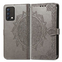 Coque Portefeuille Motif Fantaisie Livre Cuir Etui Clapet pour Realme GT Master 5G Gris