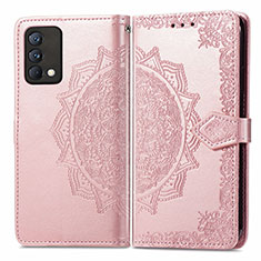 Coque Portefeuille Motif Fantaisie Livre Cuir Etui Clapet pour Realme GT Master 5G Or Rose