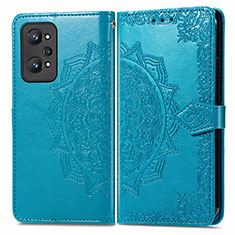 Coque Portefeuille Motif Fantaisie Livre Cuir Etui Clapet pour Realme GT Neo 3T 5G Bleu