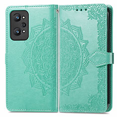 Coque Portefeuille Motif Fantaisie Livre Cuir Etui Clapet pour Realme GT Neo 3T 5G Vert