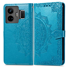 Coque Portefeuille Motif Fantaisie Livre Cuir Etui Clapet pour Realme GT Neo5 240W 5G Bleu