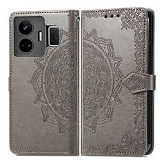 Coque Portefeuille Motif Fantaisie Livre Cuir Etui Clapet pour Realme GT Neo6 5G Gris