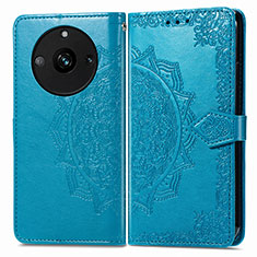 Coque Portefeuille Motif Fantaisie Livre Cuir Etui Clapet pour Realme Narzo 60 5G Bleu